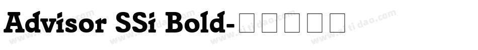 Advisor SSi Bold字体转换